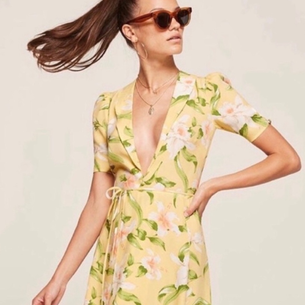 Reformation Calais open back floral dress